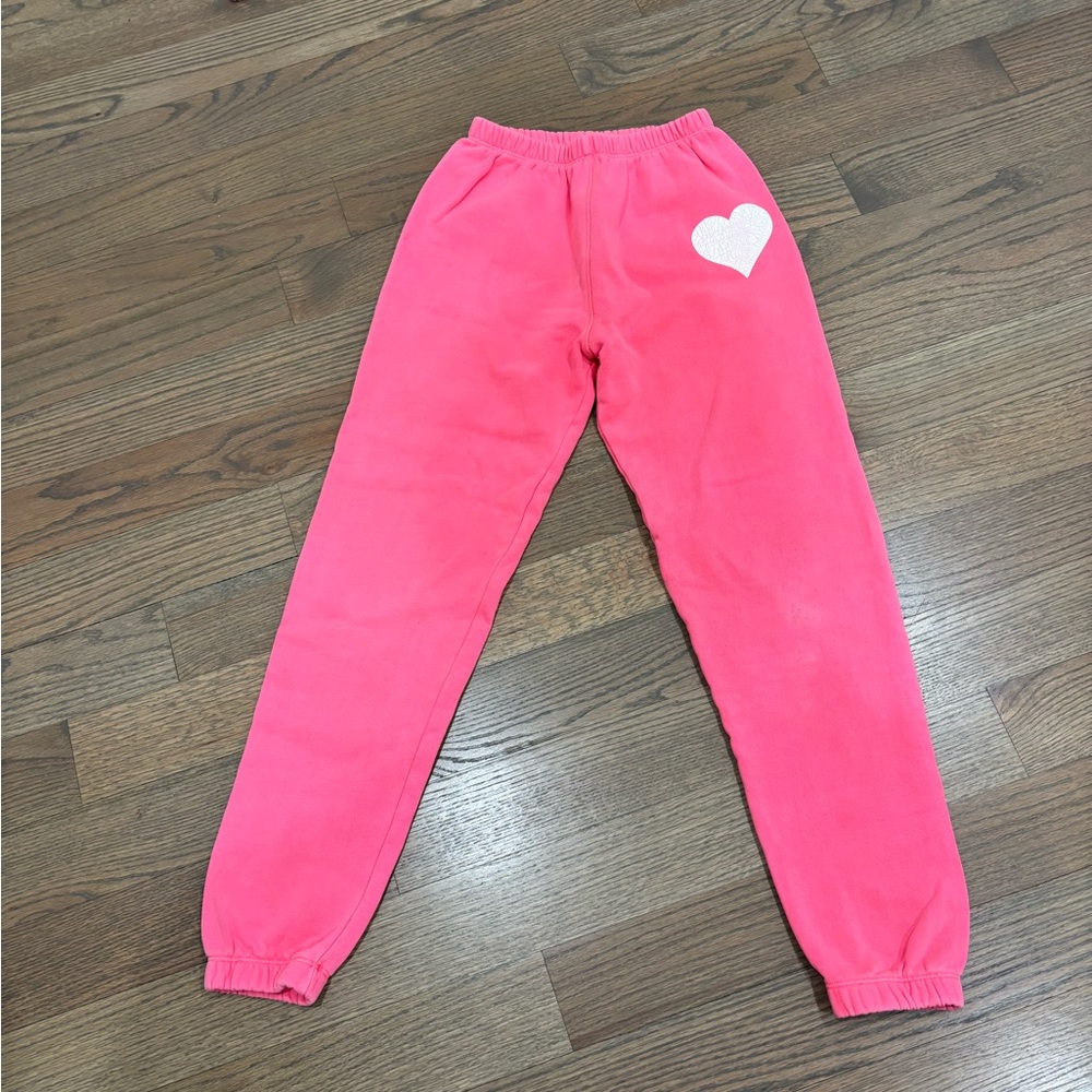 Katie J NYC Vibrant Pink Heart Joggers